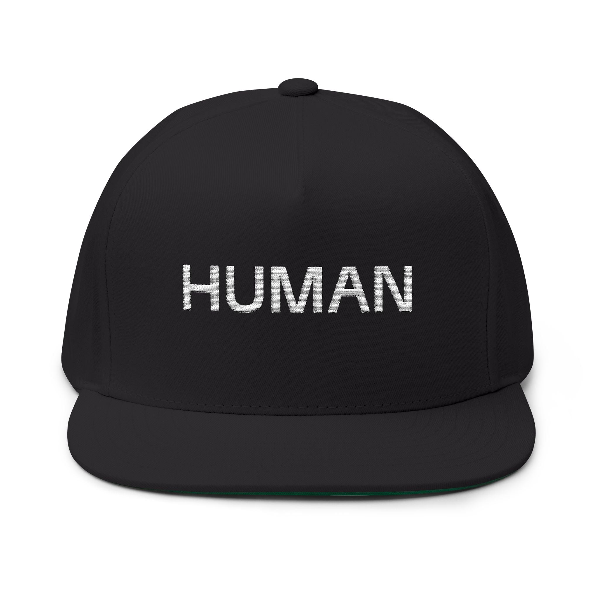 HUMAN Flat Bill Cap Minimalist Snapback